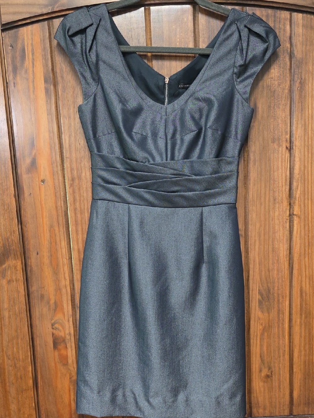 Antonio Melani Charcoal Gray Cap-Sleeve Sheath Dress - Size 0